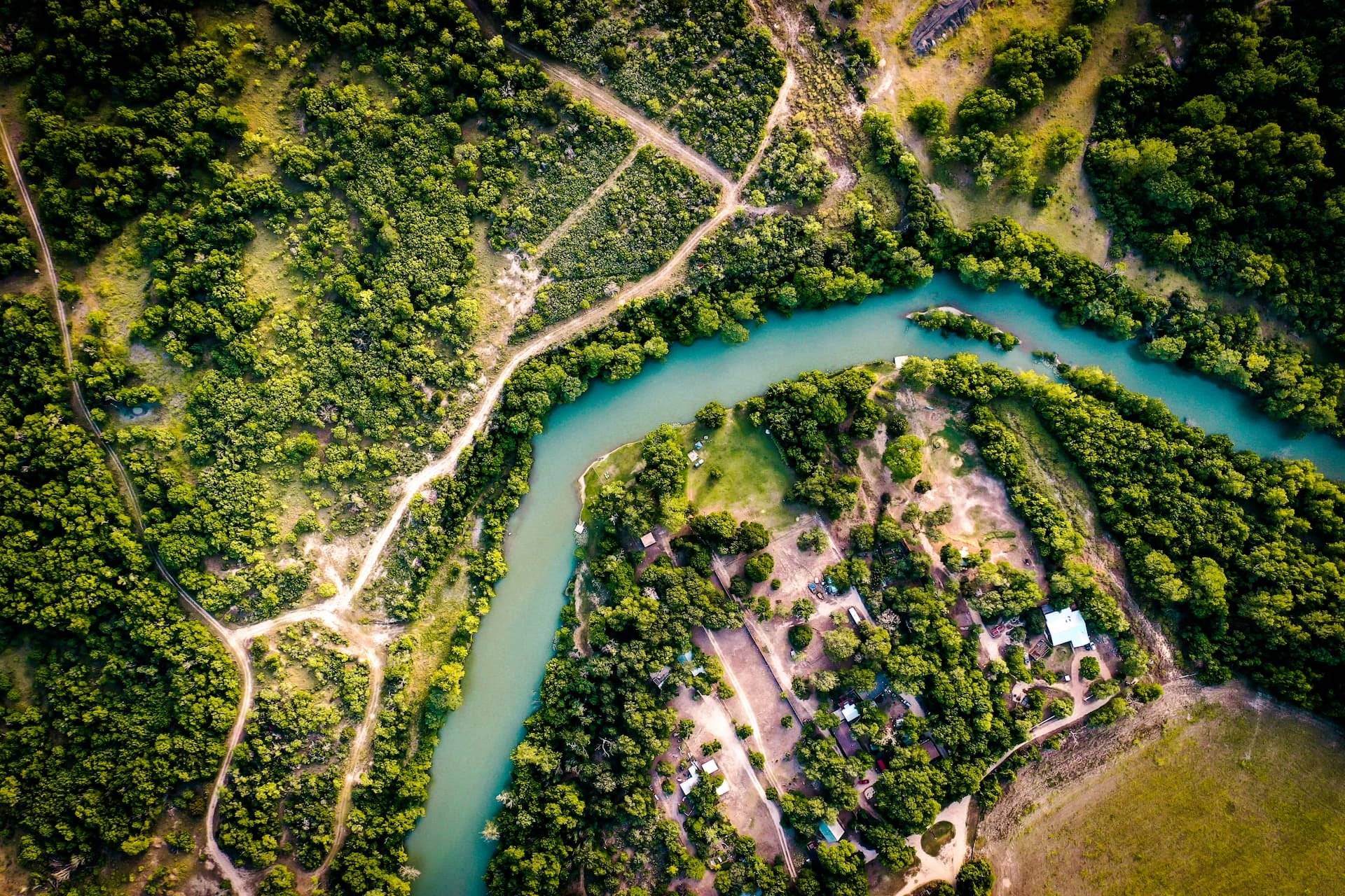 River through terrain background